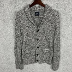 Abercrombie & Fitch Womens Cardigan XS Gray/Black Knit Button Up Pockets